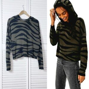 Anthropologie Kasia Zebra hoodie sweater
